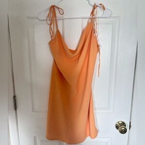 Abercrombie & Fitch Orange Cowl Slip Dress